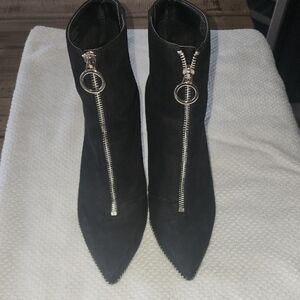 Bar III Black Ankle Booties with Zipper